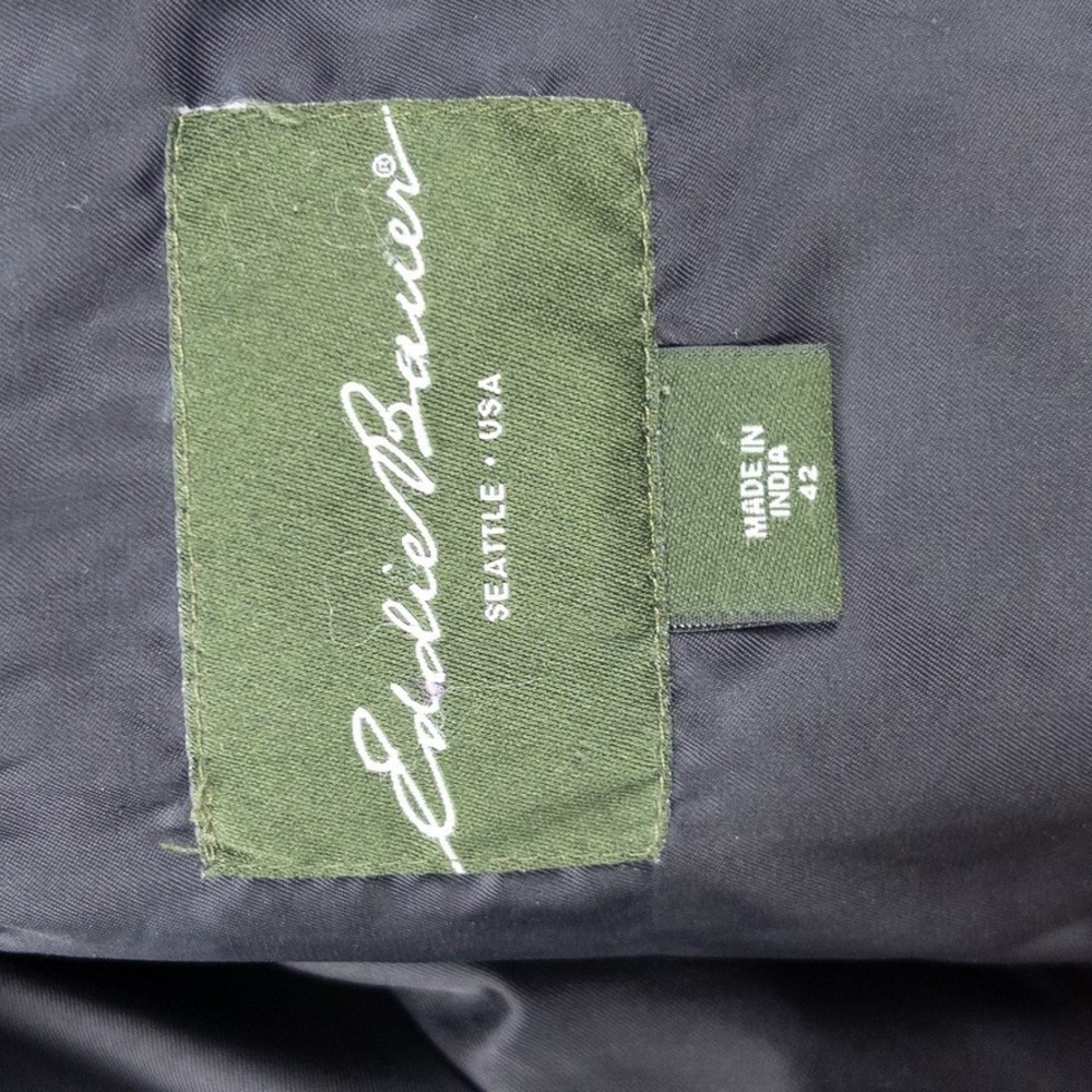 Eddie Bauer Corduroy Blazer Men 42 Black Leather Shank Button Vintage Sport Coat - Picture 10 of 10